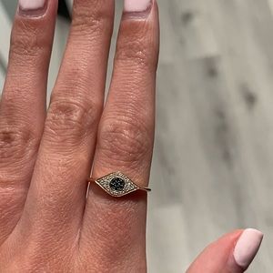 14k rose gold evil eye ring